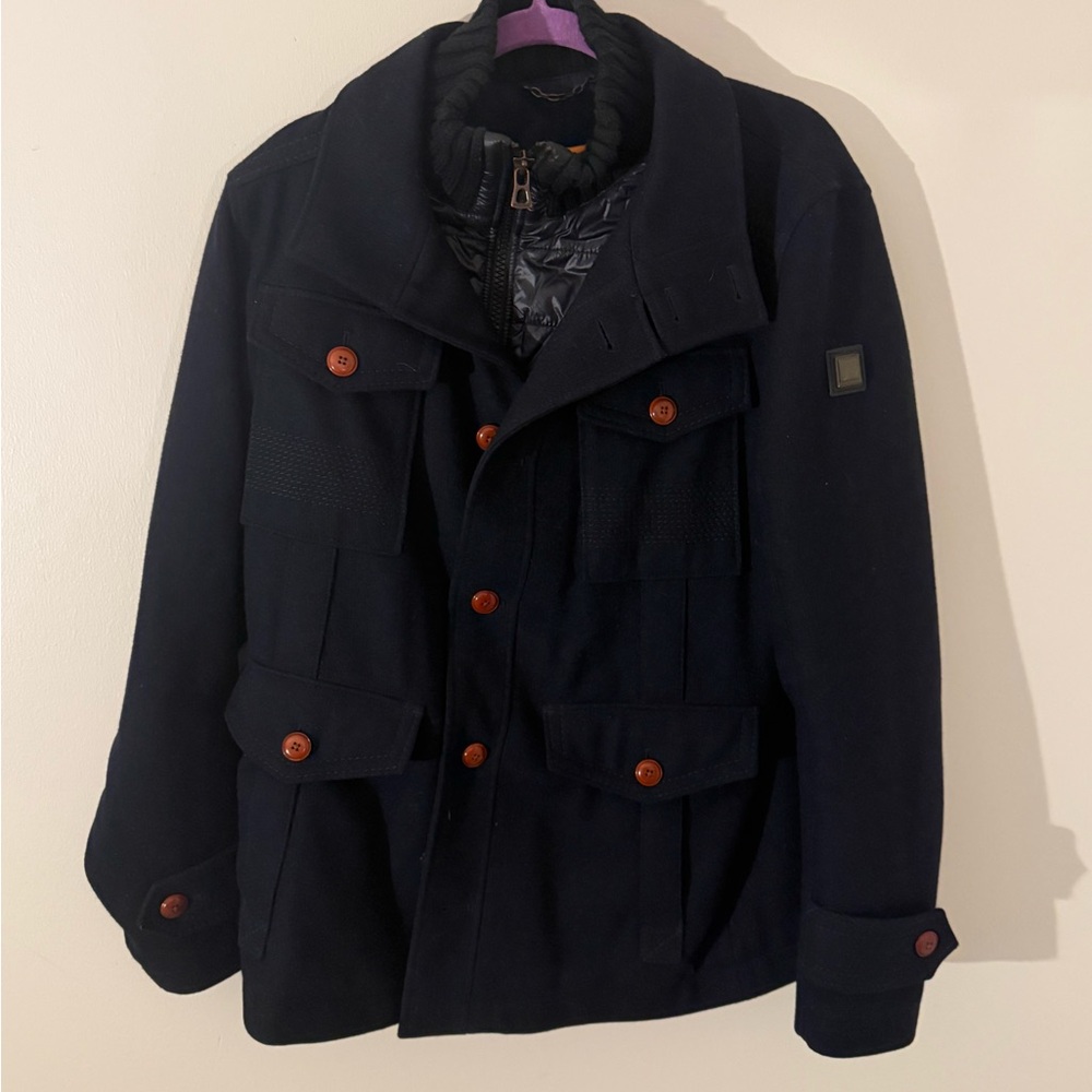 BOSS ORANGE Navy Pea Coat